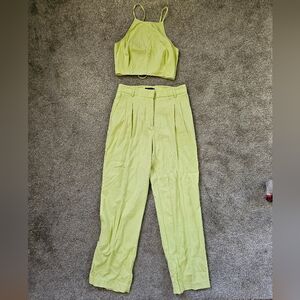 Women's linen blend pant set size 6